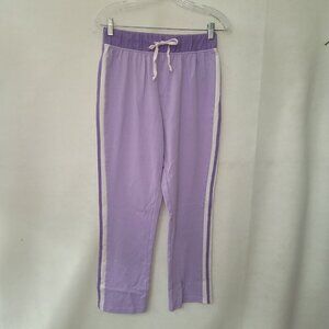 Bedford Fair Pants Womens PS Purple Side Stripe‎ Drawstring Elastic Waist Sweats